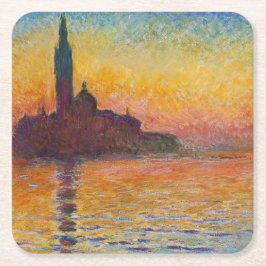 Claude Monet - San Giorgio Maggiore vid Dusk Underlägg Papper Kvadrat