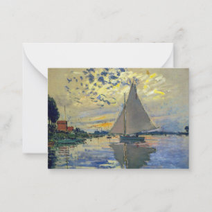 Claude Monet - Segelbåt på Le Petit-Gennevilliers Anteckningskort