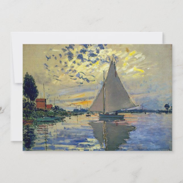 Claude Monet - Segelbåt på Le Petit-Gennevilliers Inbjudningar (Framsida)