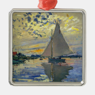 Claude Monet - Segelbåt på Le Petit-Gennevilliers Julgransprydnad Metall