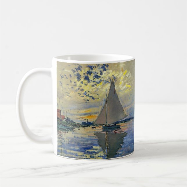 Claude Monet - Segelbåt på Le Petit-Gennevilliers Kaffemugg (Vänster)