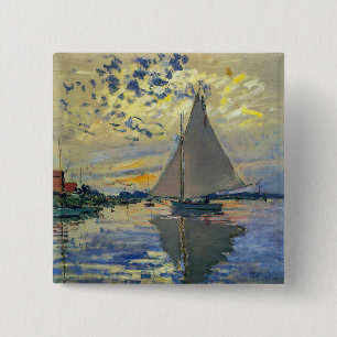 Claude Monet - Segelbåt på Le Petit-Gennevilliers Knapp