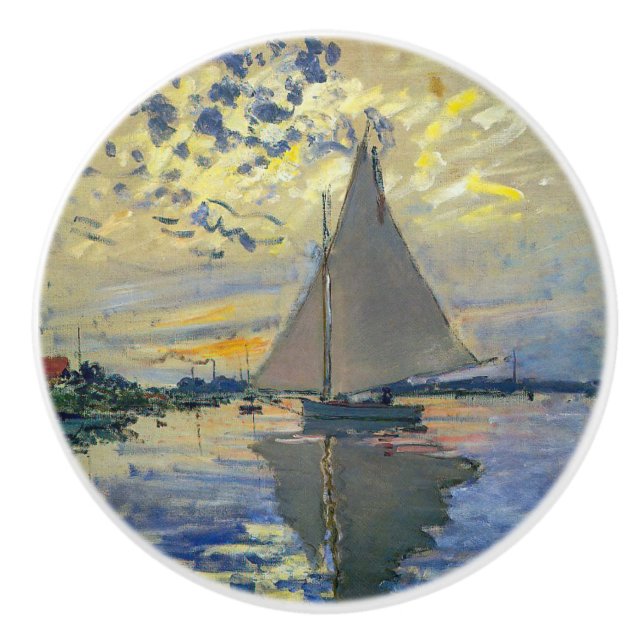 Claude Monet - Segelbåt på Le Petit-Gennevilliers Knopp (Framsidan)