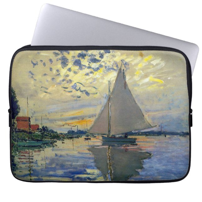 Claude Monet - Segelbåt på Le Petit-Gennevilliers Laptop Fodral (Framsidan)