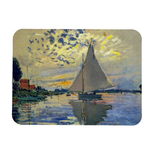 Claude Monet - Segelbåt på Le Petit-Gennevilliers Magnet (Horisontell)