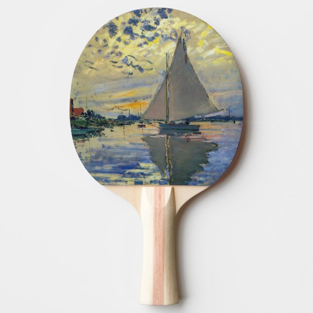 Claude Monet - Segelbåt på Le Petit-Gennevilliers Pingisracket (Framsidan)
