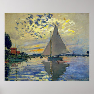 Claude Monet - Segelbåt på Le Petit-Gennevilliers Poster