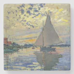 Claude Monet - Segelbåt på Le Petit-Gennevilliers Stenunderlägg