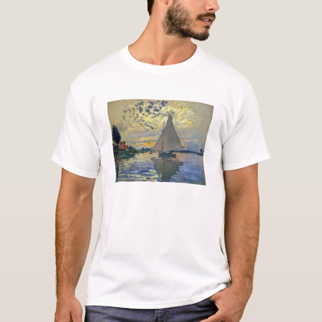 Claude Monet - Segelbåt på Le Petit-Gennevilliers T Shirt (Framsida)