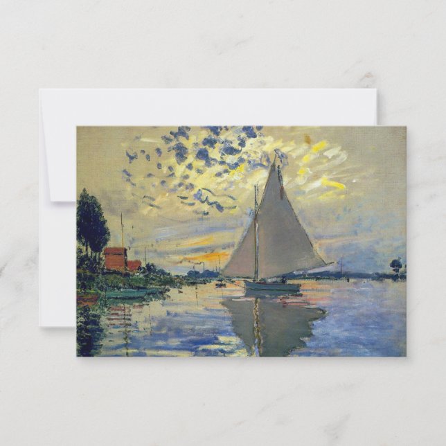 Claude Monet - Segelbåt på Le Petit-Gennevilliers Tack Kort (Framsida)