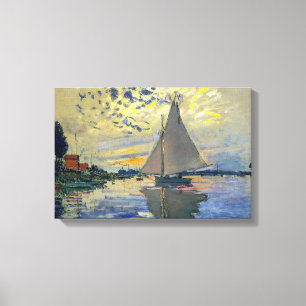 Claude Monet - Segelbåt vid Le Petit-Gennevilliers Canvastryck