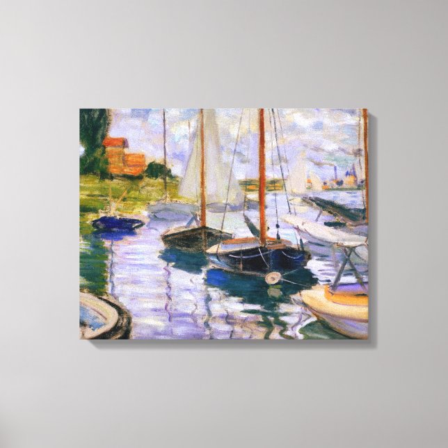 Claude Monet - Segelbåtar på havet Canvastryck (Framsida)
