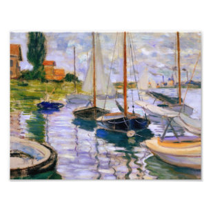 Claude Monet - Segelbåtar på havet Fototryck
