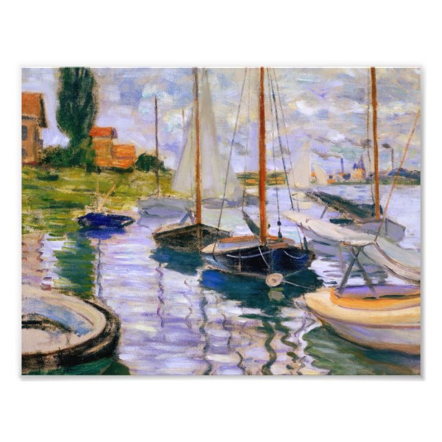 Claude Monet - Segelbåtar på havet Fototryck (Framsidan)
