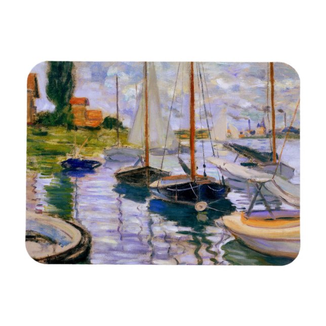 Claude Monet - Segelbåtar på havet Magnet (Horisontell)