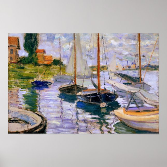Claude Monet - Segelbåtar på havet Poster (Framsidan)