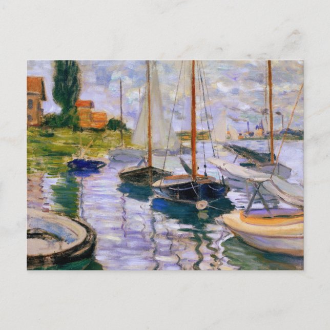 Claude Monet - segelbåtar på Seinen Vykort (Framsida)