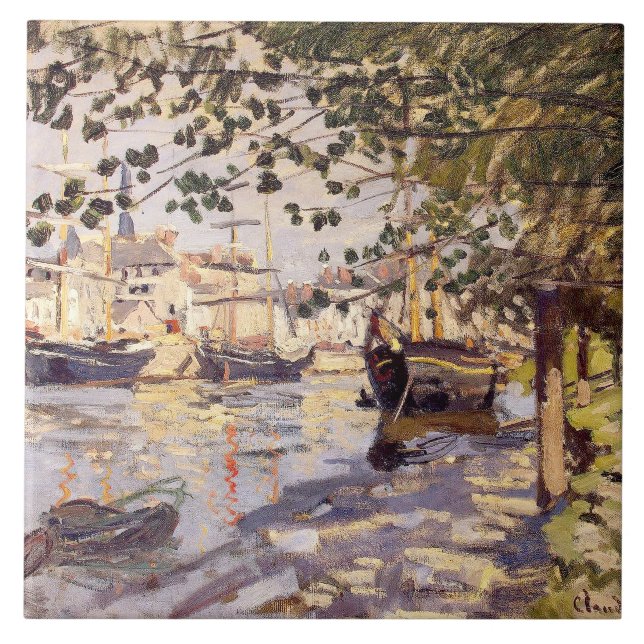Claude Monet. Seine i Rouen Kakelplatta (Framsidan)
