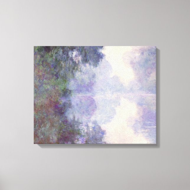 Claude Monet - Seine vid Giverny, morgondimma Canvastryck (Framsida)