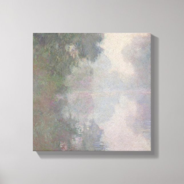 Claude Monet | Seine vid Giverny, morgonMists Canvastryck (Framsida)