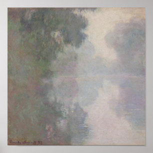 Claude Monet Seinen på Giverny, morgonmister Poster