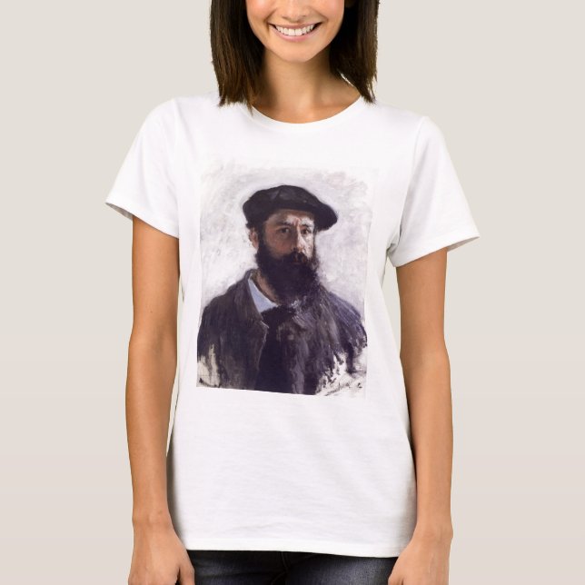 Claude Monet - självporträtt i basker 1886 Tee (Framsida)