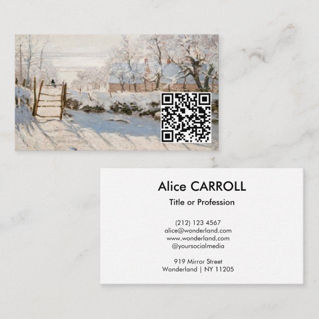 Claude Monet - Skatan - QR-kod Visitkort (Fram/baksida)