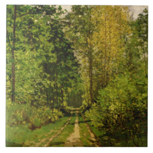 Claude Monet   skogsbevuxen väg Kakelplatta