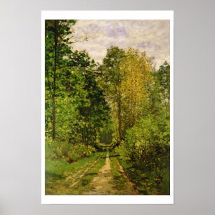Claude Monet   skogsbevuxen väg Poster