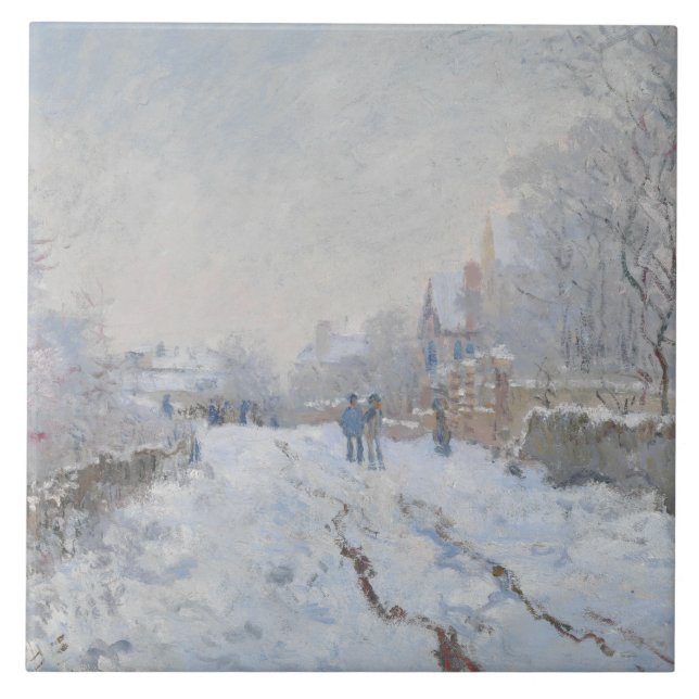 Claude Monet - Snö Scene i Argentina Kakelplatta (Framsidan)