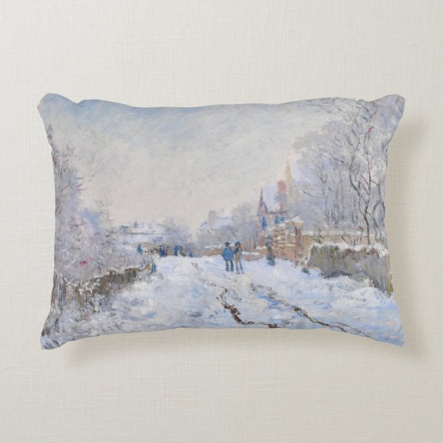 Claude Monet - Snö Scene i Argentina Prydnadskudde (Framsidan)