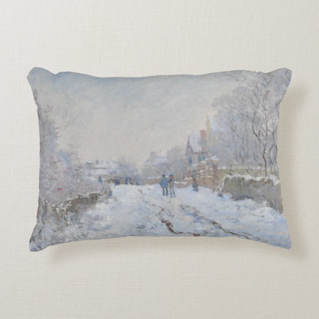 Claude Monet - Snö Scene i Argentina Prydnadskudde (Framsidan)