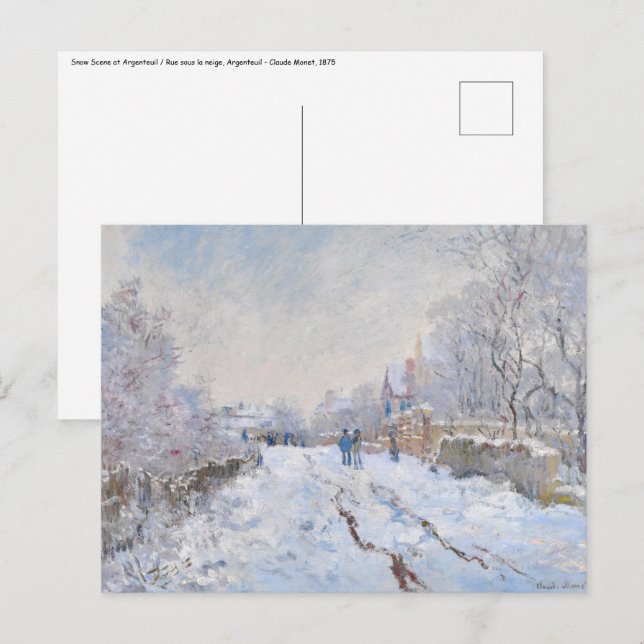Claude Monet - Snö Scene i Argentina Vykort (Fram/baksida)