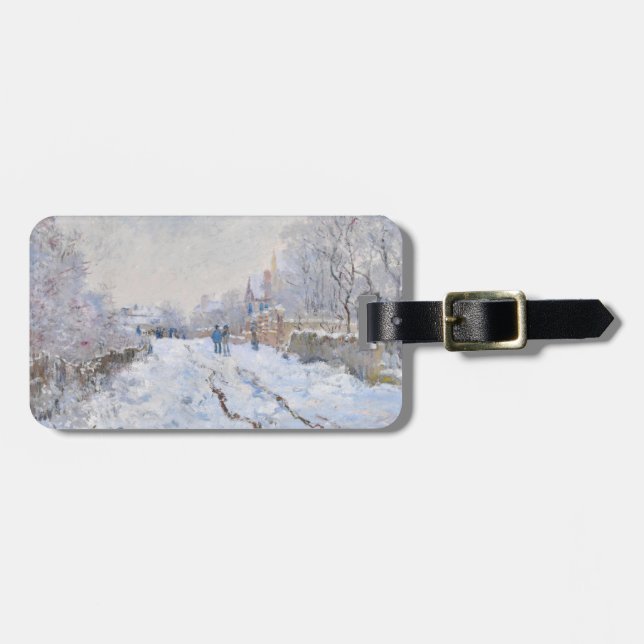 Claude Monet - Snö Scene vid Argenteuil Hanging Bagagebricka (Horisontell Framsida)