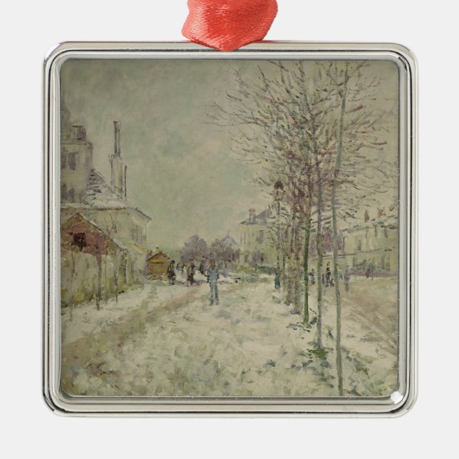 Claude Monet | snö verkställer Julgransprydnad Metall (Framsidan)
