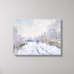 Claude Monet - Snöscen vid Argenteuil Canvastryck