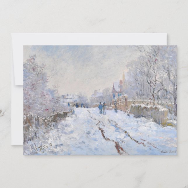 Claude Monet - Snöscen vid Argenteuil Inbjudningar (Framsida)