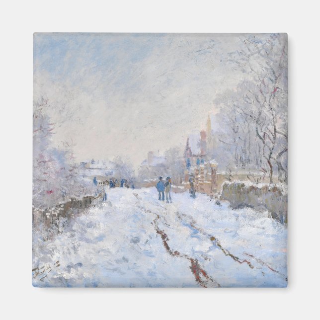 Claude Monet - Snöscen vid Argenteuil Magnet (Framsidan)