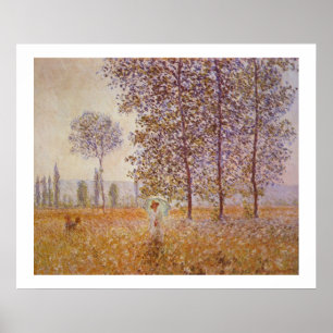 Claude Monet - Soleffekt under popparerna Poster