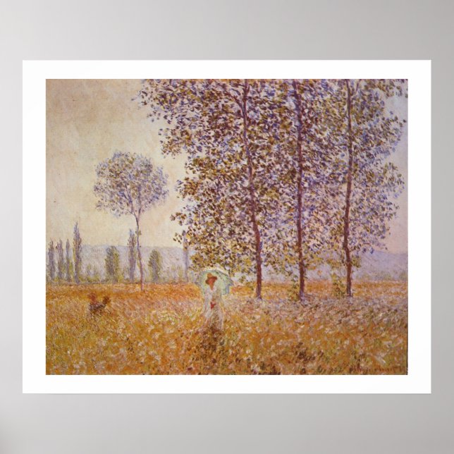 Claude Monet - Soleffekt under popparerna Poster (Framsidan)