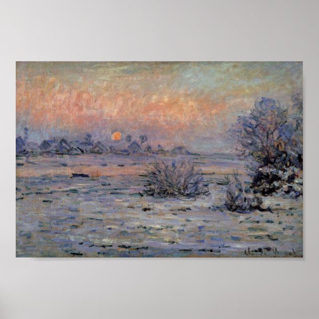 Claude Monet Soleil d'hiver à Lavacourt Wintersun Poster (Framsidan)