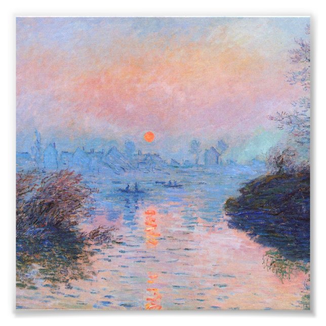 Claude Monet - Solnedgång på havet Fototryck (Framsidan)