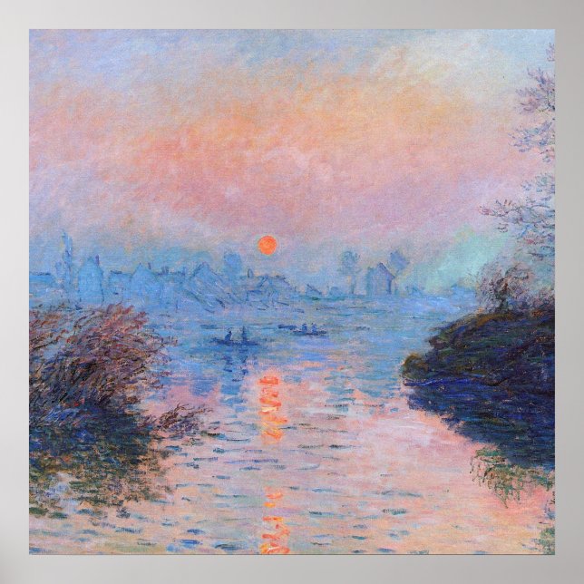 Claude Monet - Solnedgång på havet Poster (Framsidan)