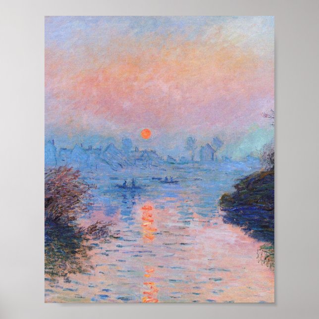 Claude Monet - Solnedgång på havet Poster (Framsidan)