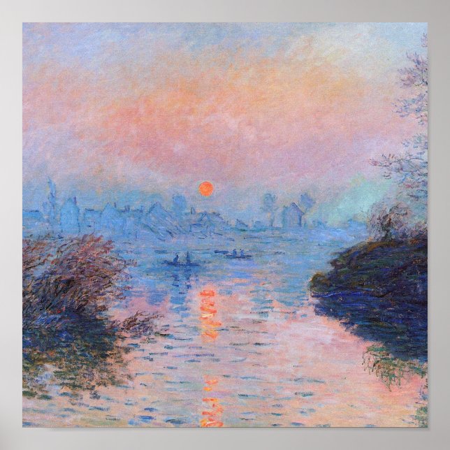 Claude Monet - Solnedgång på havet Poster (Framsidan)
