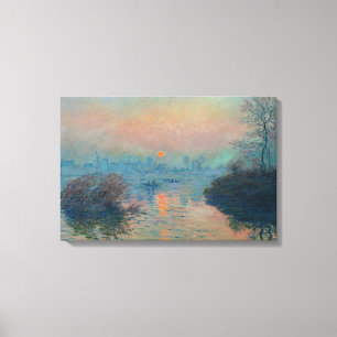 Claude Monet - Solnedgång på Seine vid Lavacourt Canvastryck