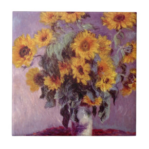 Claude Monet //solrosor Kakelplatta