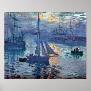 Claude Monet soluppgång - flotta Poster