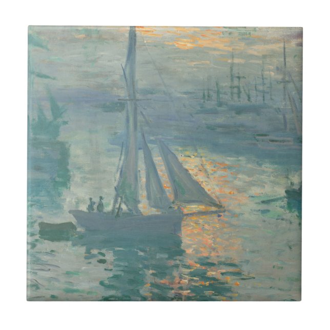 Claude Monet - Soluppgång Kakelplatta (Framsidan)
