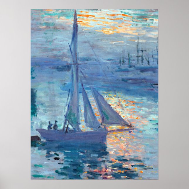 Claude Monet Soluppgång över havet Poster (Framsidan)